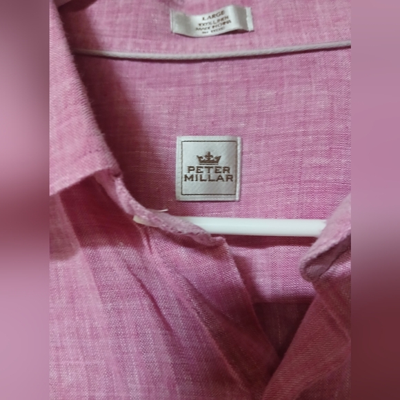 Peter Millar Other - Peter Millar 100 Linen Casual Pink Button Down Shirt
